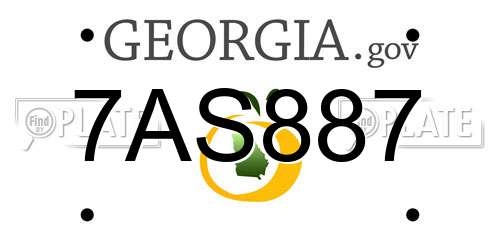 7AS887 Georgia License Plate