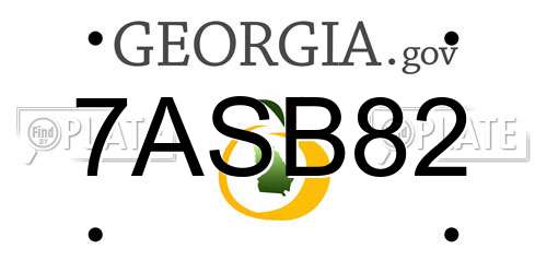 7ASB82 Georgia License Plate