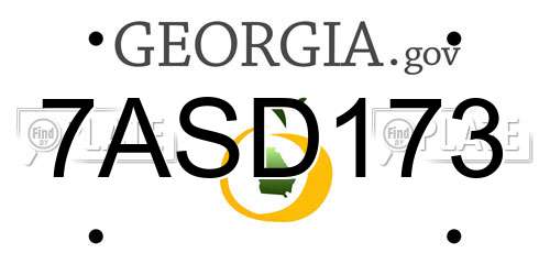 7ASD173 Georgia License Plate