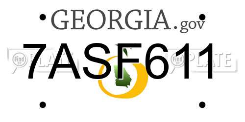 7ASF611 Georgia License Plate