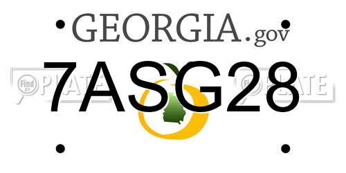 7ASG28 Georgia License Plate