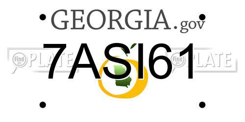 7ASI61 Georgia License Plate