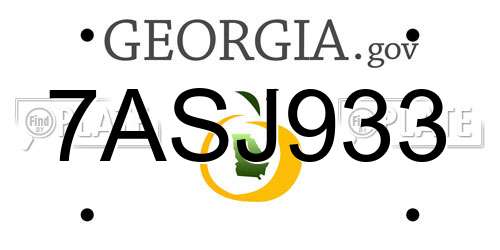 7ASJ933 Georgia License Plate