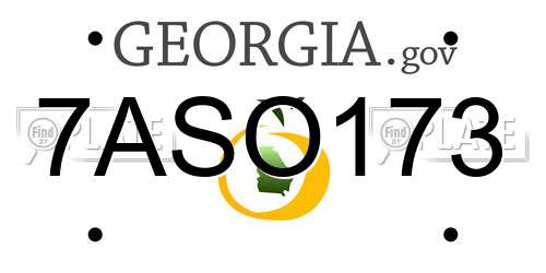 7ASO173 Georgia License Plate