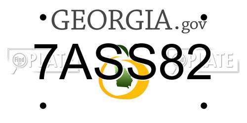 7ASS82 Georgia License Plate