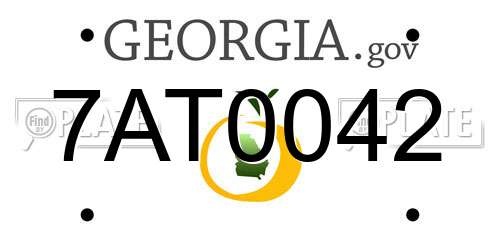 7AT0042 Georgia License Plate