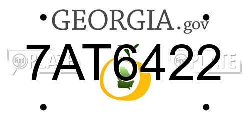 7AT6422 Georgia License Plate