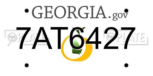 7AT6427 Georgia License Plate