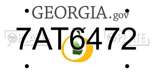 7AT6472 Georgia License Plate