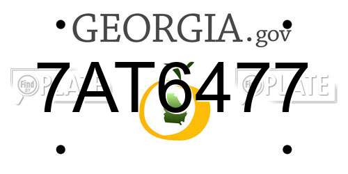 7AT6477 Georgia License Plate