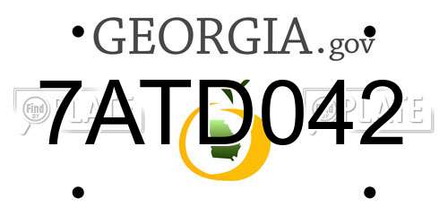 7ATD042 Georgia License Plate