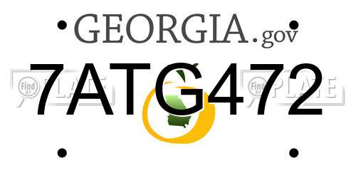 7ATG472 Georgia License Plate