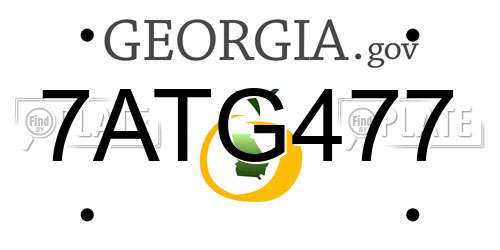 7ATG477 Georgia License Plate