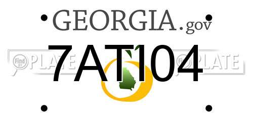 7ATI04 Georgia License Plate