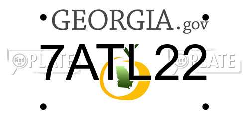 7ATL22 Georgia License Plate