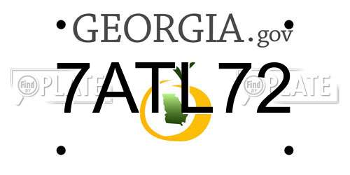7ATL72 Georgia License Plate
