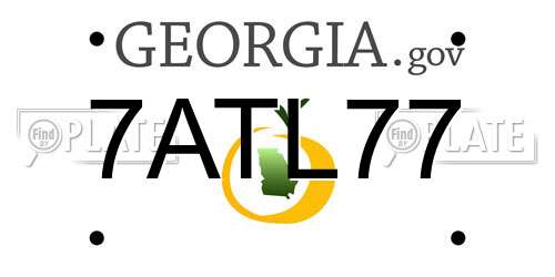 7ATL77 Georgia License Plate