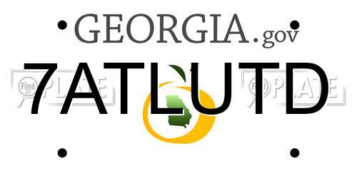 7ATLUTD Georgia License Plate