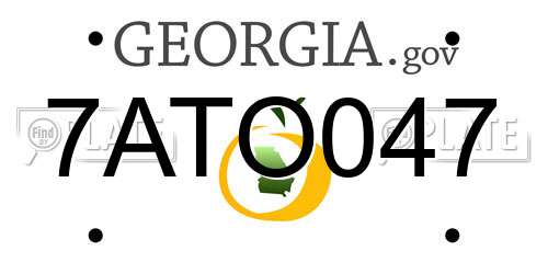 7ATO047 Georgia License Plate