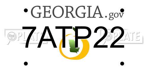 7ATP22 Georgia License Plate