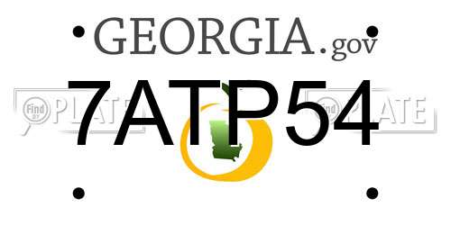 7ATP54 Georgia License Plate