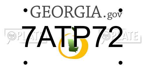 7ATP72 Georgia License Plate