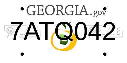 7ATQ042 Georgia License Plate