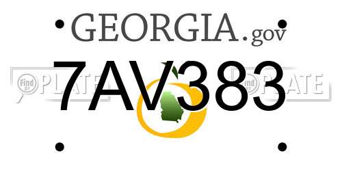 7AV383 Georgia License Plate