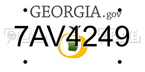7AV4249 Georgia License Plate