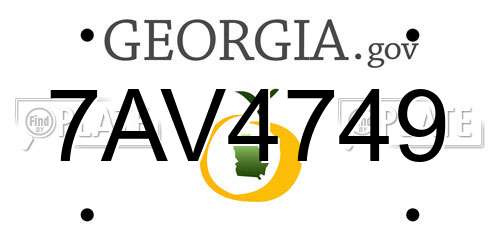 7AV4749 Georgia License Plate