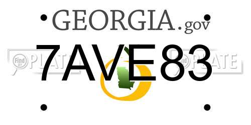 7AVE83 Georgia License Plate