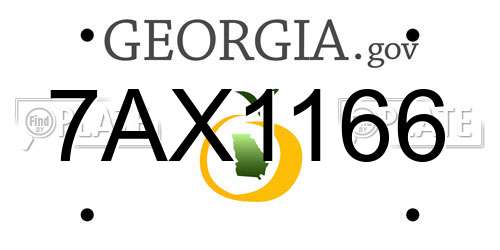 7AX1166 Georgia License Plate