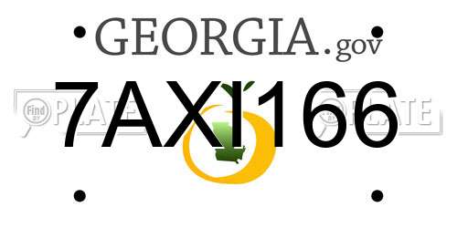 7AXI166 Georgia License Plate