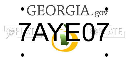 7AYE07 Georgia License Plate