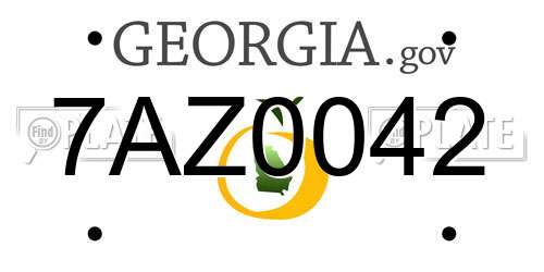 7AZ0042 Georgia License Plate