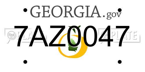 7AZ0047 Georgia License Plate