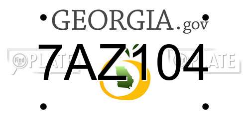 7AZ104 Georgia License Plate