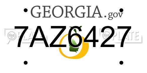 7AZ6427 Georgia License Plate