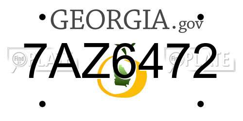 7AZ6472 Georgia License Plate