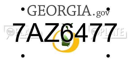 7AZ6477 Georgia License Plate
