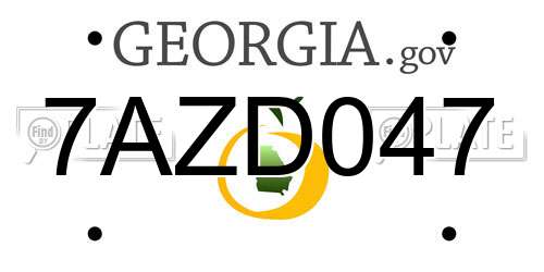 7AZD047 Georgia License Plate