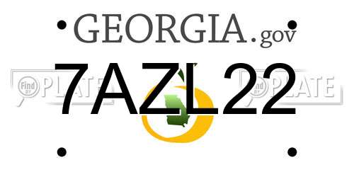 7AZL22 Georgia License Plate