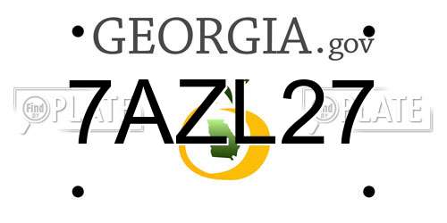 7AZL27 Georgia License Plate