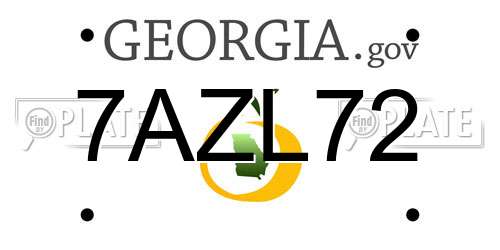 7AZL72 Georgia License Plate