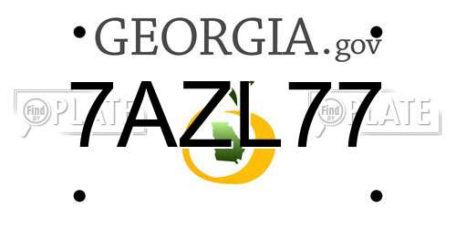 7AZL77 Georgia License Plate