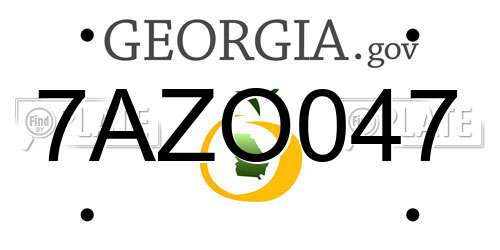 7AZO047 Georgia License Plate