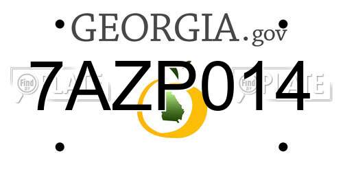7AZP014 Georgia License Plate