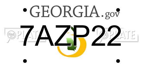 7AZP22 Georgia License Plate