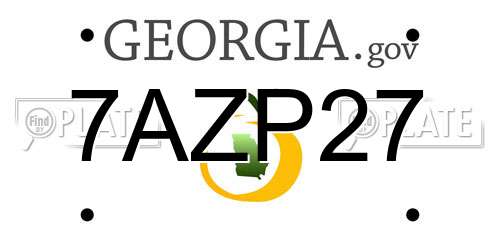 7AZP27 Georgia License Plate