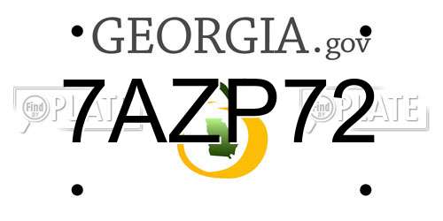 7AZP72 Georgia License Plate